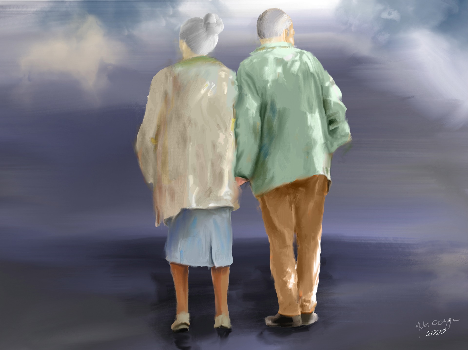 Getting older, digitaal schilderij/ canvas creatie